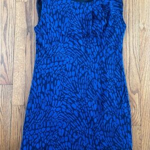 LOFT Vibrant Blue Abstract Dress